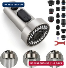 Pull Down Spray Head Replacement - for Kitchen Faucet Sprayer Head with 15 Adapt