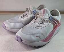 Puma Pacer Future Girls Sneakers Pink White Size 2 Kids Slip On Elastic Laces