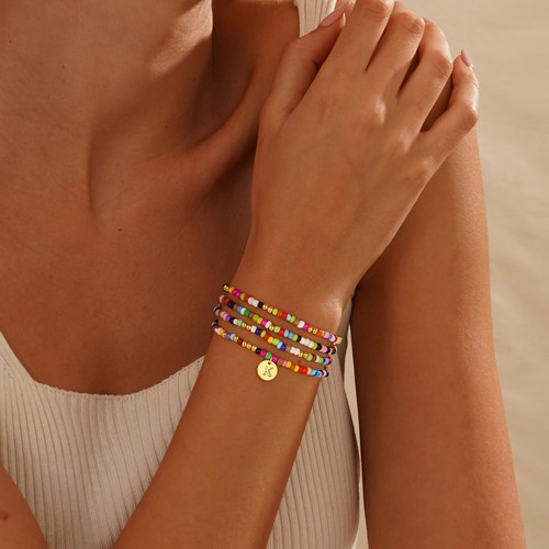Initial Stack Bracelets for Girls Women Gifts - Teenage Girl Gifts Teen Girl Gif - Picture 3 of 7