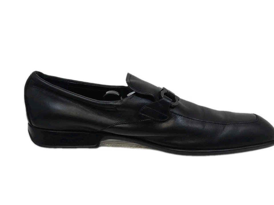 FERRAGAMO мужской черный кожаный GANCINI пряжка лоферы размер 12D сделано в Италии обувь - Изображение 3 из 4