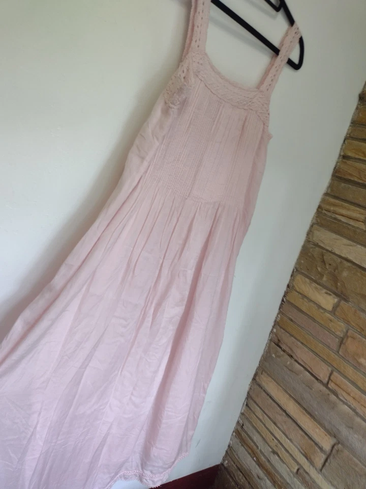 Maxi Vestido Vintage Inspirado Mango Mezcla Algodón Talla L Romántico Cottagecore Foto 4 de 4