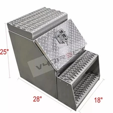 NEW 18" x 28"x25" Aluminum Side Storage Saddle Step Tool Box Semi Truck Lockable