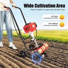 Heavy Duty Commercial Tiller Gas Powered Tiller Soil Cultivator 52cc 2 Stroke US