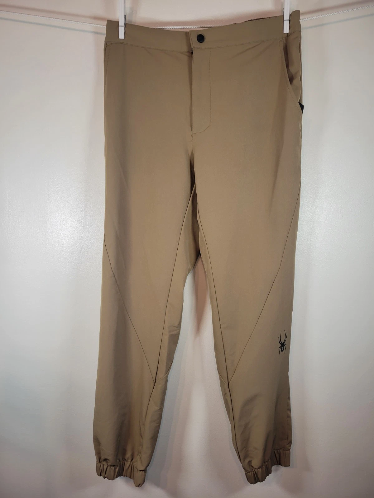 Spyder Mens Khaki Woven Joggers Pants Medium 71E65050-25 Casual Comfort