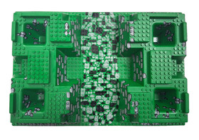 Lego 10176 Green Castle Baseplate Raised 32 x 48 Corner Pits Rock Path