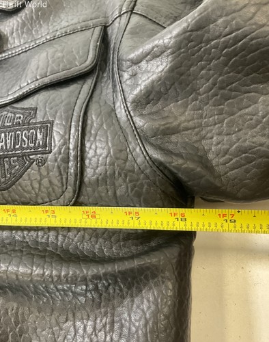 Harley Davidson Black Faux Leather Motorcycle Jacket Children's Size Small 8/10 - Picture 6 of 12