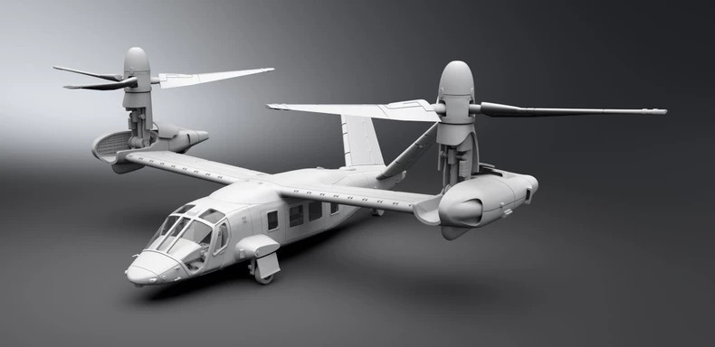 3D Printed 1/72 U.S. Bell V280 Helicopter Fishhawk Aircraft