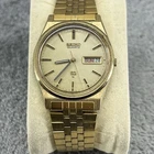 Vintage Seiko SQ Watch Mens Gold Tone 7123-8439-P FOR REPAIR OR PARTS