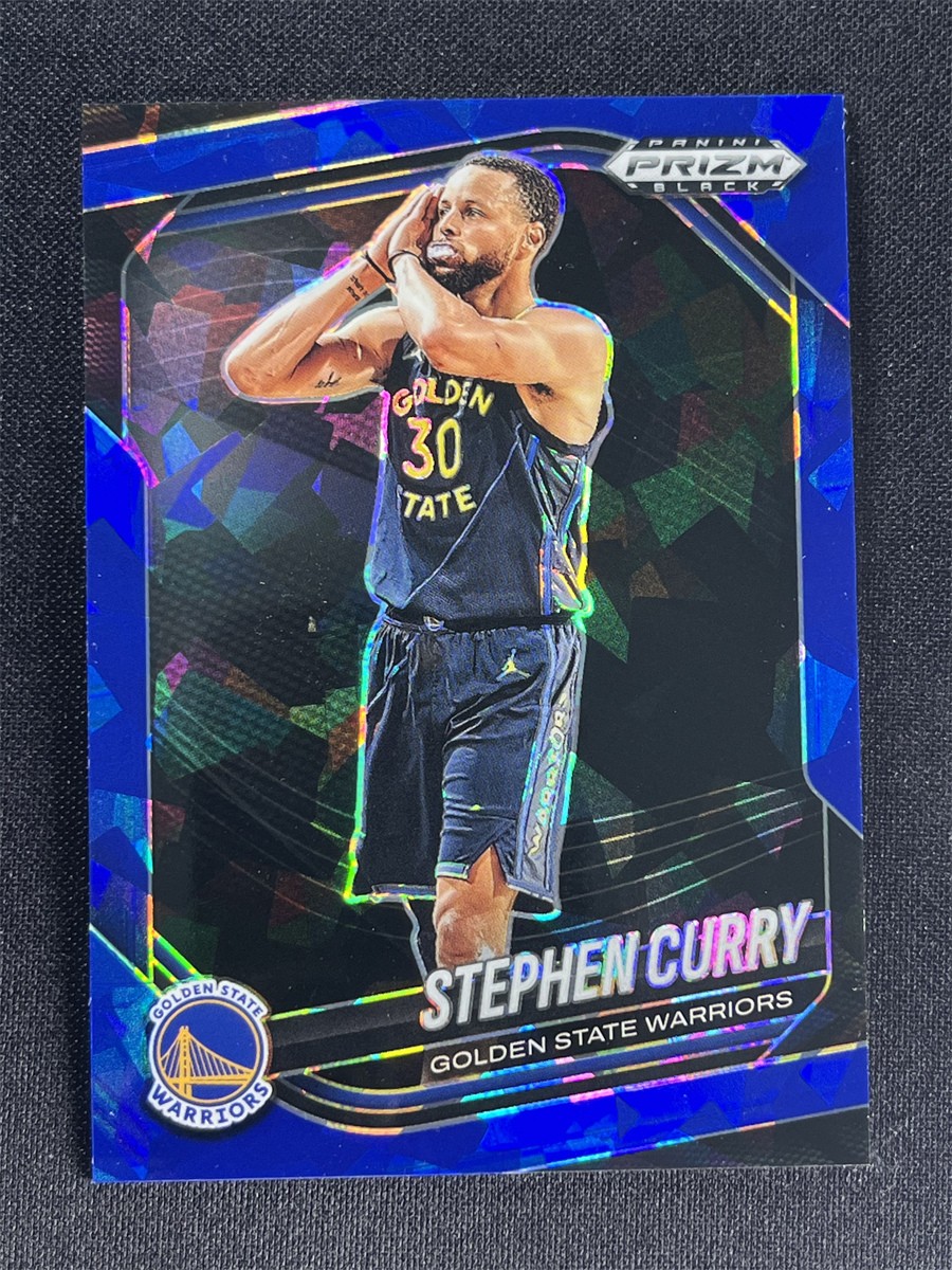 2024-25 Panini Prizm Black Stephen Curry #7 Blue Cracked Ice Prizm Warriors /125