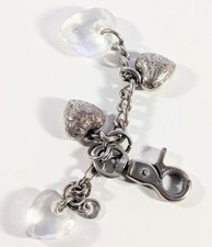 Metal Hearts Clear Hearts Key Chain Charms B14 