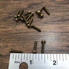 #4-36 X 1/2” Slotted Round Head Brass Machine Screw 4/36 1/2” (15 Pcs)