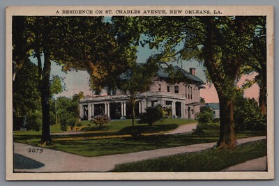 Postcard LA A Residence on St Charles Avenue New Orleans Louisiana  B7