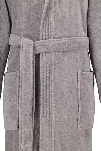 Cawö 833 Herren  Bademantel Kapuze Gürtel Grau Stein Badetextilien S Baumwolle - Bild 4 von 4