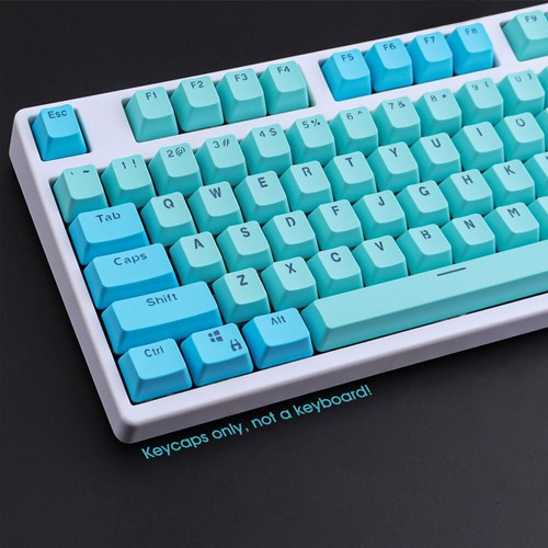 104keys Blue PBT Double Shot OEM Keycaps Set for Cherry MX Mechanical Keyboards - Picture 2 of 7