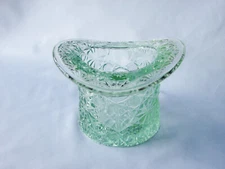 Vintage Fenton Glass Light Green Daisy + Button Top Hat 3¼"