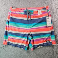 NWT SAXX Betawave 17" Board Shorts Swim Trunks Men 34 Lined Colorful Striped