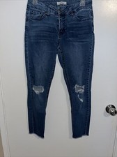 Womens Refuge Dark Wash Distressed Skinny Jeans Size 4