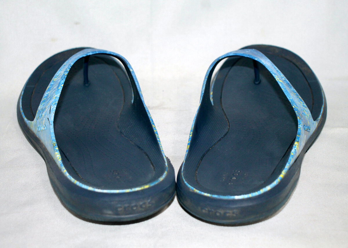 CROCS Men\'s Swiftwater Mossy Oak Coastal Wave Flip Flop Size 9 Blue 207258 Thong Crocs Men main image 3