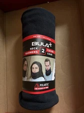 Bula+ Neck Warmer Black Gaiter Wrap Scarf 2 Pack Polartec Fleece Men or Women