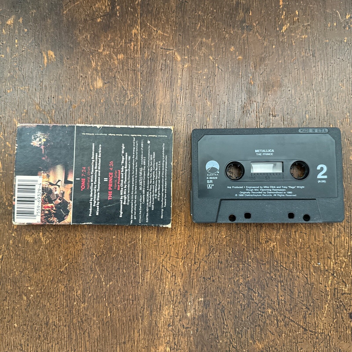 METALLICA One / The Prince Cassette Single w/ Cover Art