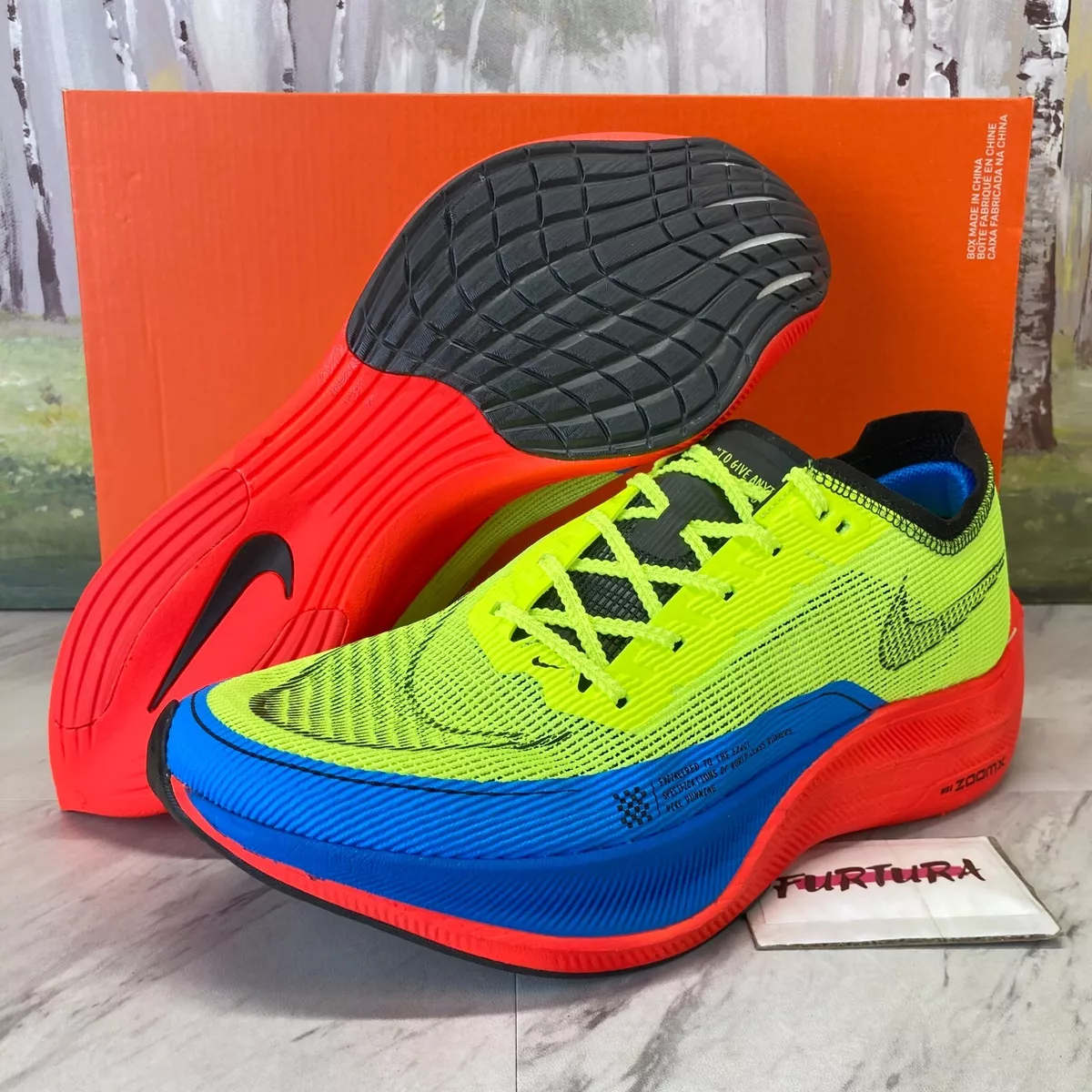 Nike ZoomX Vaporfly Next% 2 Volt Blue Red DV3030-700 Mens Size 8 Nike ZoomX Vaporfly Next% 2 Volt Blue Red DV3030-700 Mens Size 8