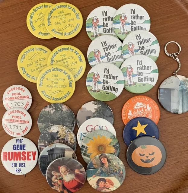 Vintage Pin, & Keychain (26) Various 1970’s1980’s eBay