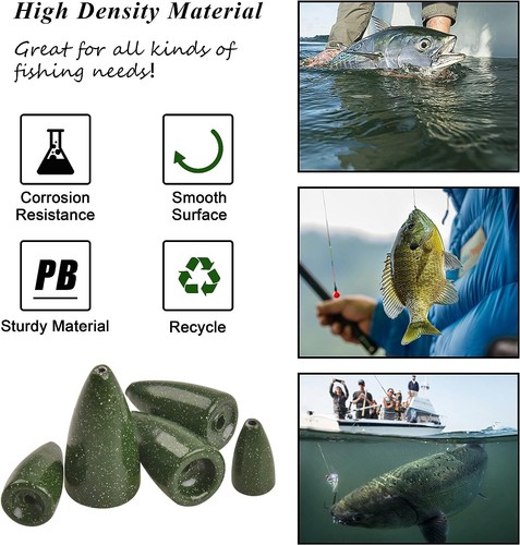 28PCS Bullet Fishing Sinkers Slip Fishing Weights Worm Weights Sliding Sinkers - Picture 4 of 6