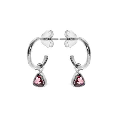 Trillion Granat Creolen Sterling Silber 925 gepunzt nagelneu verpackt