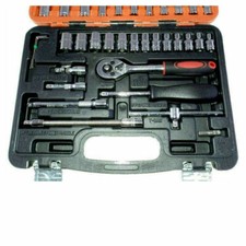 Set di Chiavi a Bussola con Cricchetto Cassetta con 53 Pezzi Kit Auto Tools - Miniatura 4