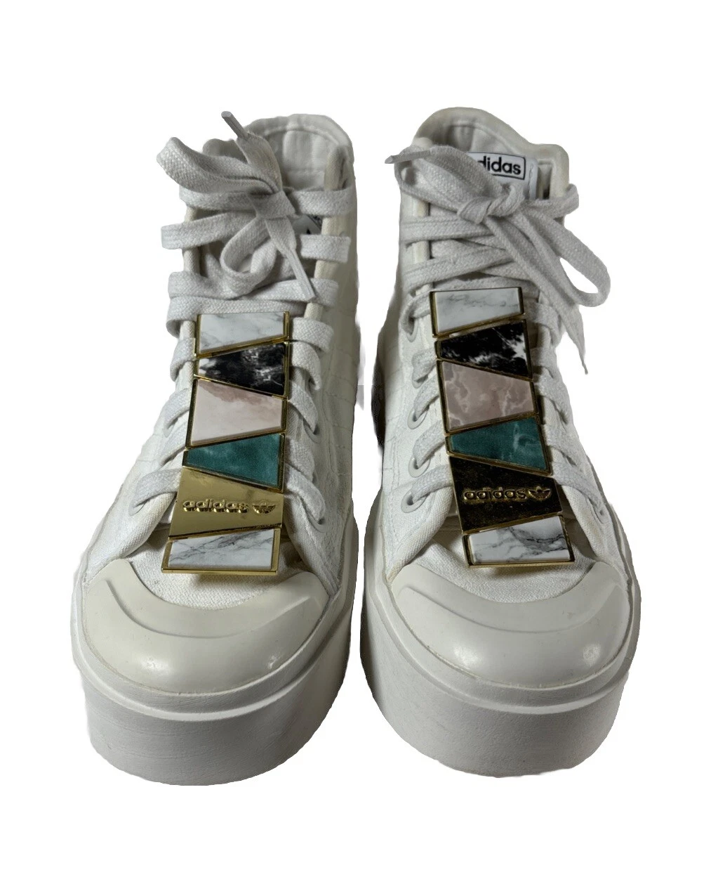 Scarpe Adidas Nizza Bonega Mid Platform da donna taglia 7 1 2 Goth Grunge sneaker RARO