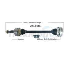 Surtrack Rear Driver Left CV Axle Shaft GM-8316