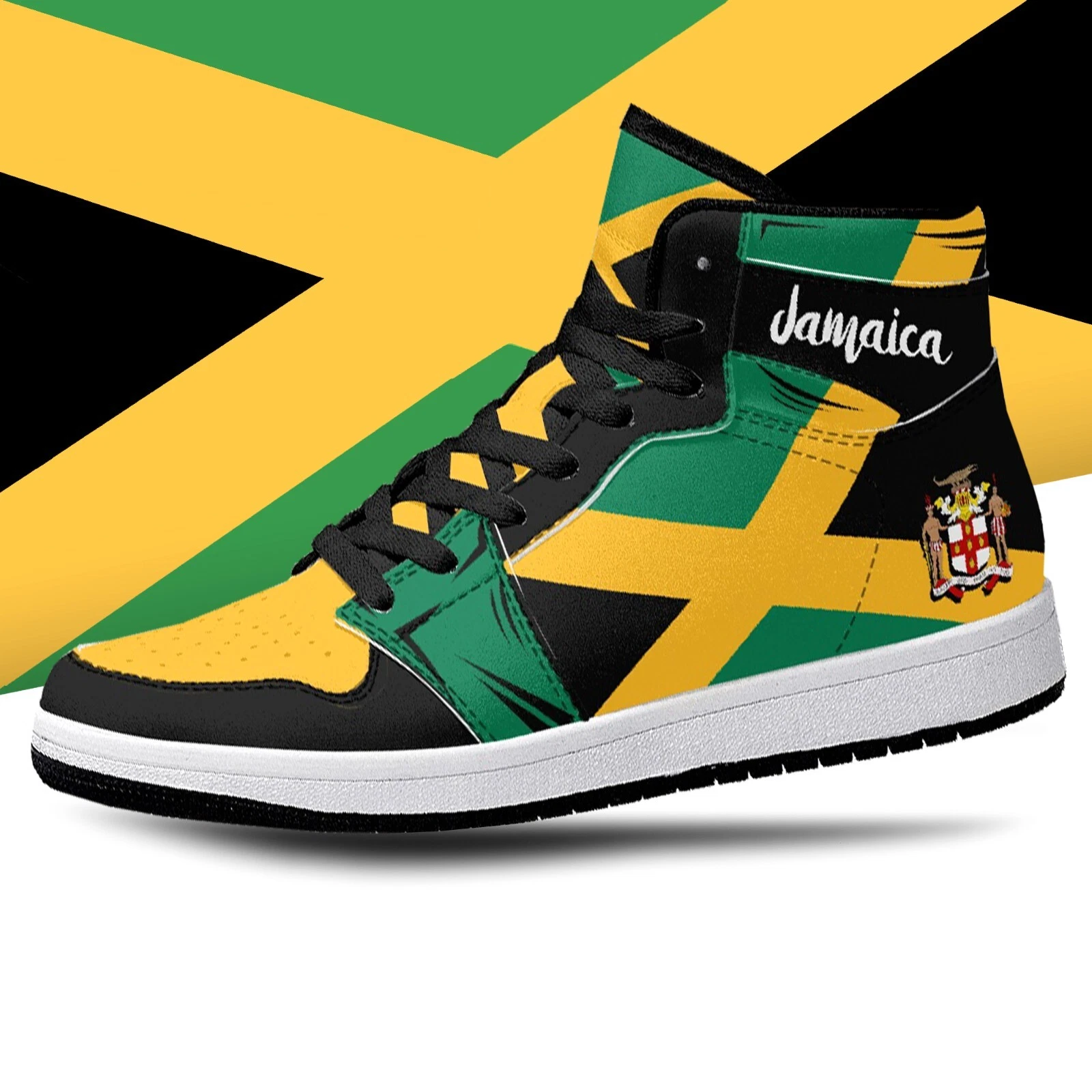 Jamaican Flag High Tops, Jamaica Premium High Top Sneakers