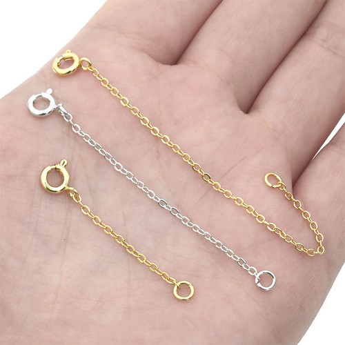 SAFETY CHAIN/Extender-Double clasp-2 Spring Rings- 925 Sterling Silver 3cm - 8cm - Picture 3 of 10
