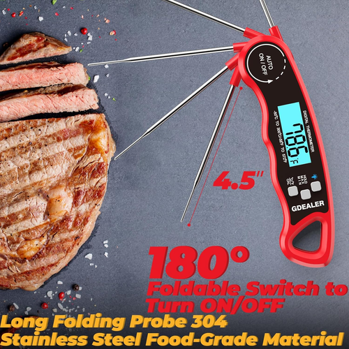 Instant Read Meat Thermometer - Waterproof Digital Cooking with Backlight - Picture 5 of 12