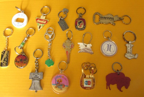 VTG LOT 16 KEY CHAINS/BEV OPENERS - ALPHA DELTA PI, COCA COLA, GIRL SCOUT, ETC. - Picture 1 of 2