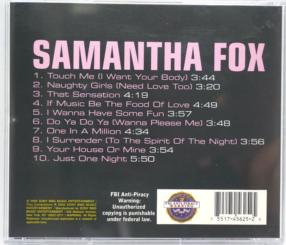 Samantha Fox : Hot Tracks (The Best Of) CD Album - Touch Me (I Wanna Your Body) - Image 2 of 3