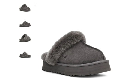 UGG Disquette Charcoal Slide Slipper Sandal Women's US sizes 5-13
