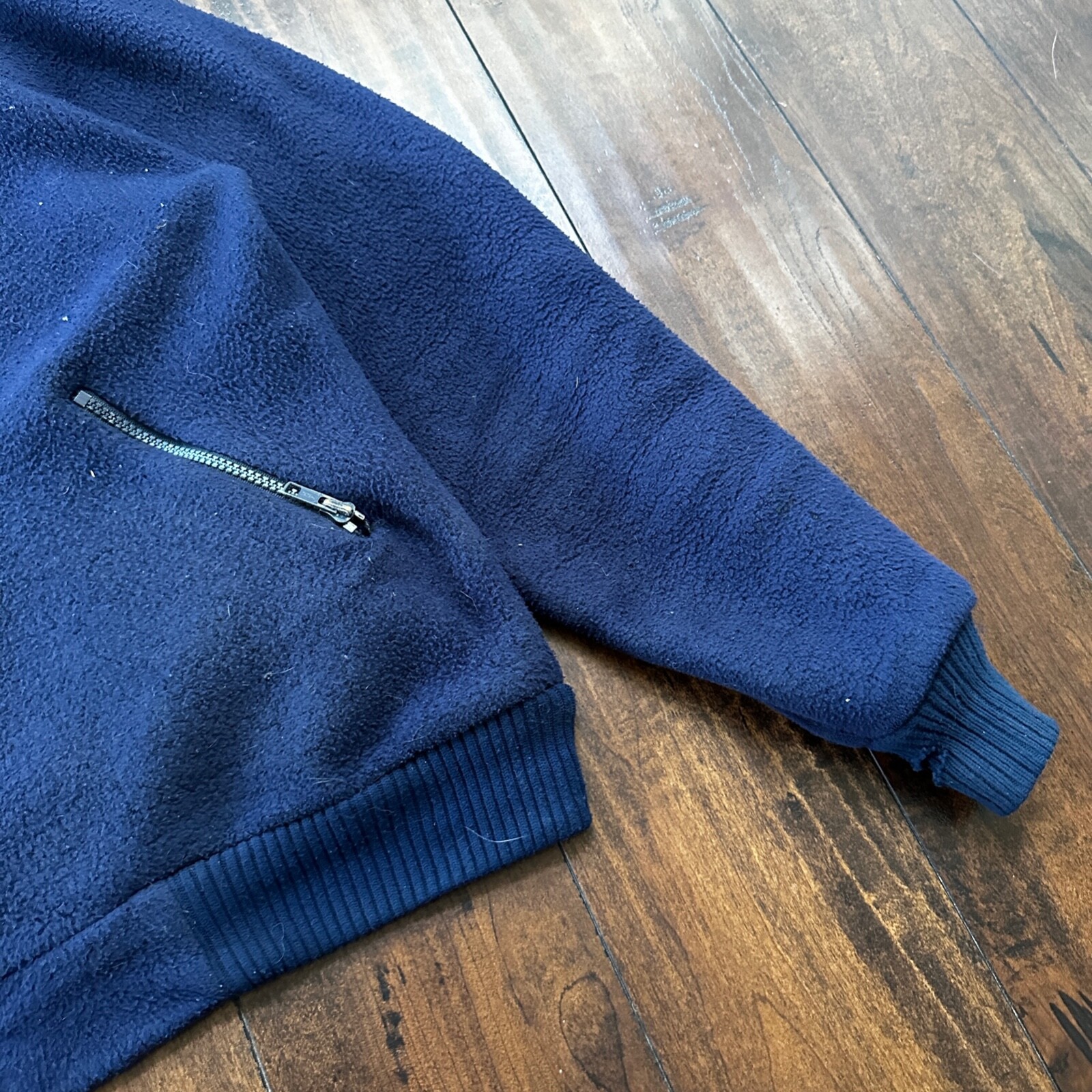 Patagonia Vintage 80s Zip Up Fleece Jacket Navy B… - image 3