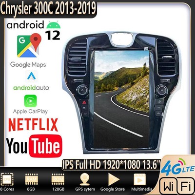 13.6'' Tesla Car Radio For Chrysler 300c 300s 13~24 Screen Gps Player Stereo