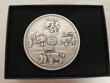 JOHN DEERE 1982 LIMITED EDITION VINTAGE TRACTORS SILVER BELT BUCKLE NIB