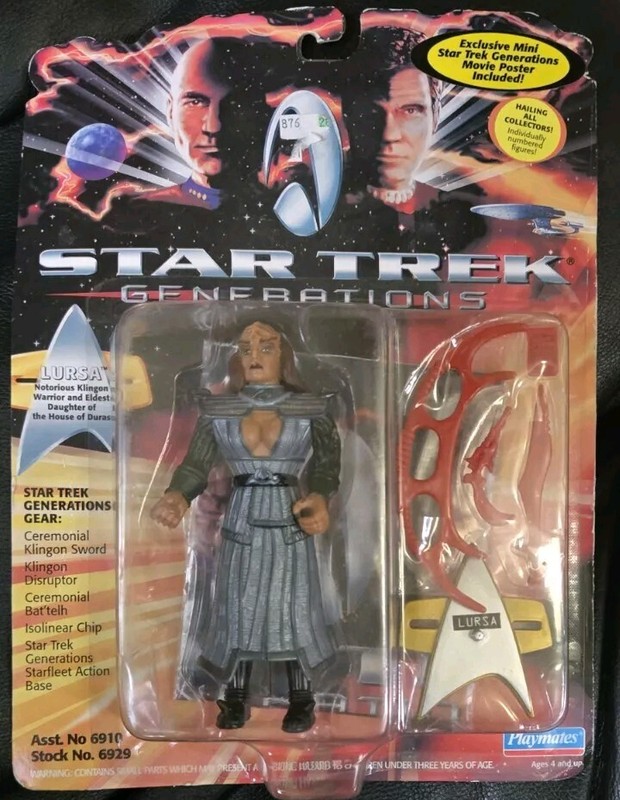 STAR TREK Generations Lursa Vintage action Figure & Mini Movie Poster in Package