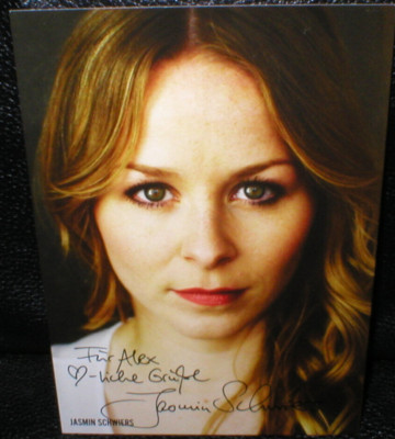 Jasmin Schwiers, Autogramm, original signiert! Mit Widmg! Knicksicherer Versand!
