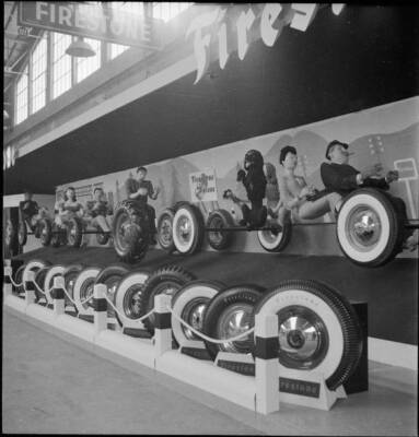 21st Geneva International Motor Show 1951 stand Firestone tyres Old Photo