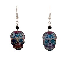 Day Of The Dead Sugar Skull Dangle Earring