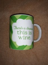 There's a chance this is wine. Coffee Mug Green Chevron Design