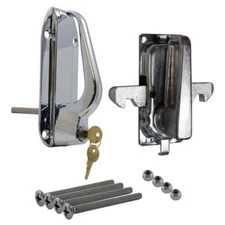 Kason Chrome Locking side door handle and inside latch kit w SS screws 3/8 shaft