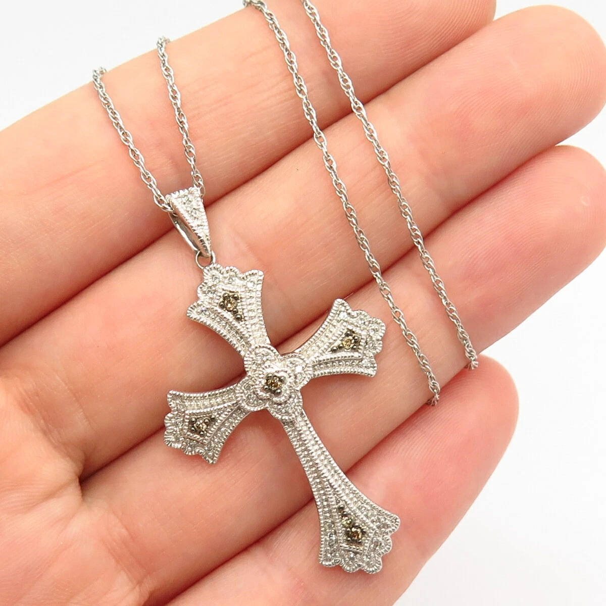 Silver clearance diamond cross