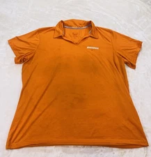 Whataburger Employee Logo Uniform Embroidered Striped Orange Polo Work Shirt 2XL