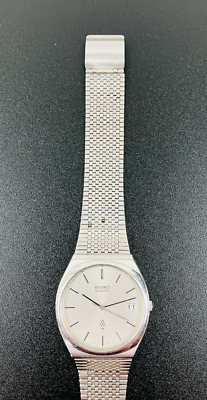 SEIKO WATCH QUARTZ 4122-8000 SILVER GRAY STAINLESS STEEL DATE | eBay