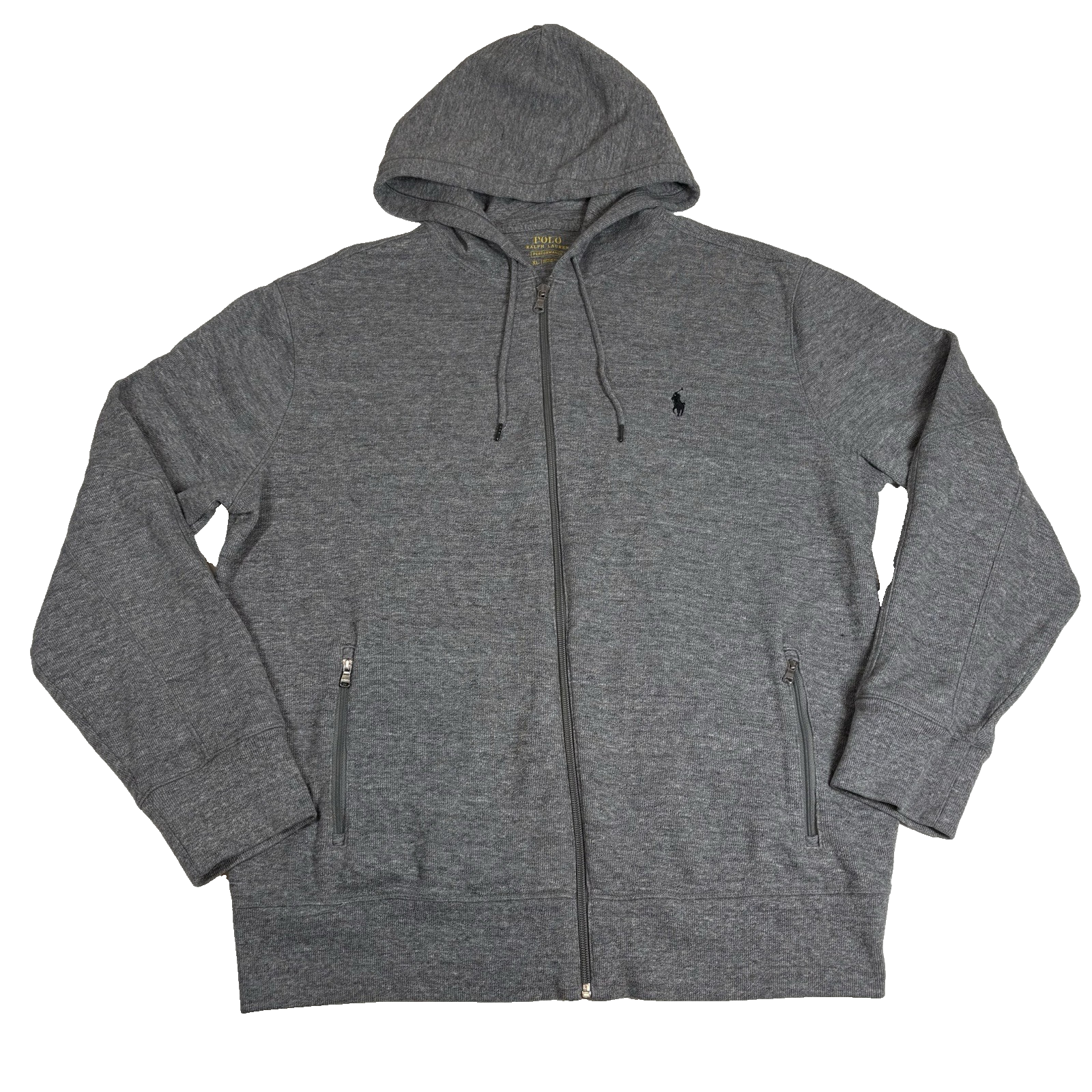 Polo Ralph Lauren Performance Jacket Uomo XL Grigio Full Zip Pony Maglia Felpa con Cappuccio Prep